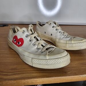 Converse Comme Des Garcons Play White Canvas 70s 6 Mens 8 Womens